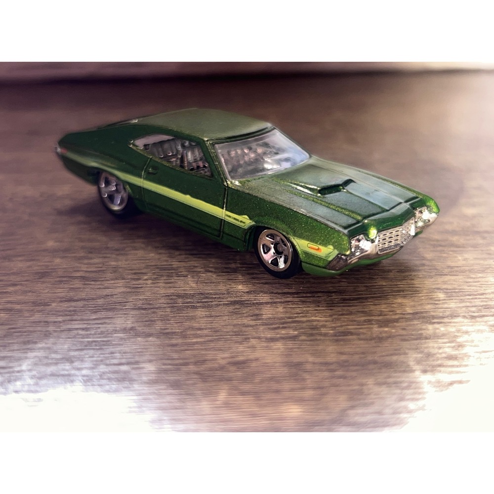 Hot Wheels '72 Ford Gran Torino Sport Metallic Green Loose Die Cast EUC